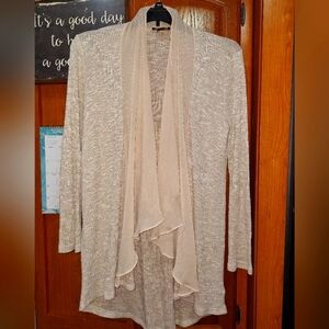 Vixbe Semu Sheer Women's Cream Color Open Front Cardigan In A Medium. EUC
